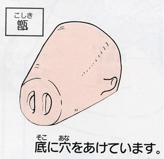 甑の底部のイラスト