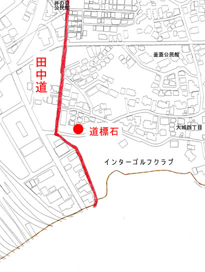 道標石の位置を記した地図