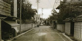 昭和40年（1965年）の日田街道（瓦田）の写真