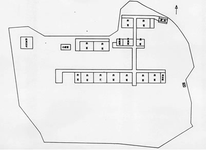 明治42年ごろの第一大野尋常小学校の地図