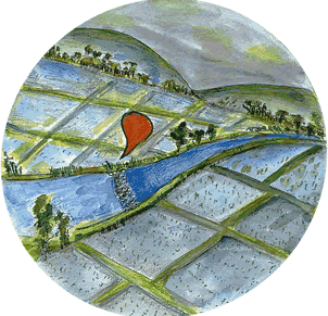 ひんどの人柱と火の玉イラスト