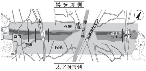 水城をめぐる(内濠)の地図