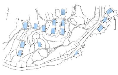 八ツ波礎石群礎石建物配置図
